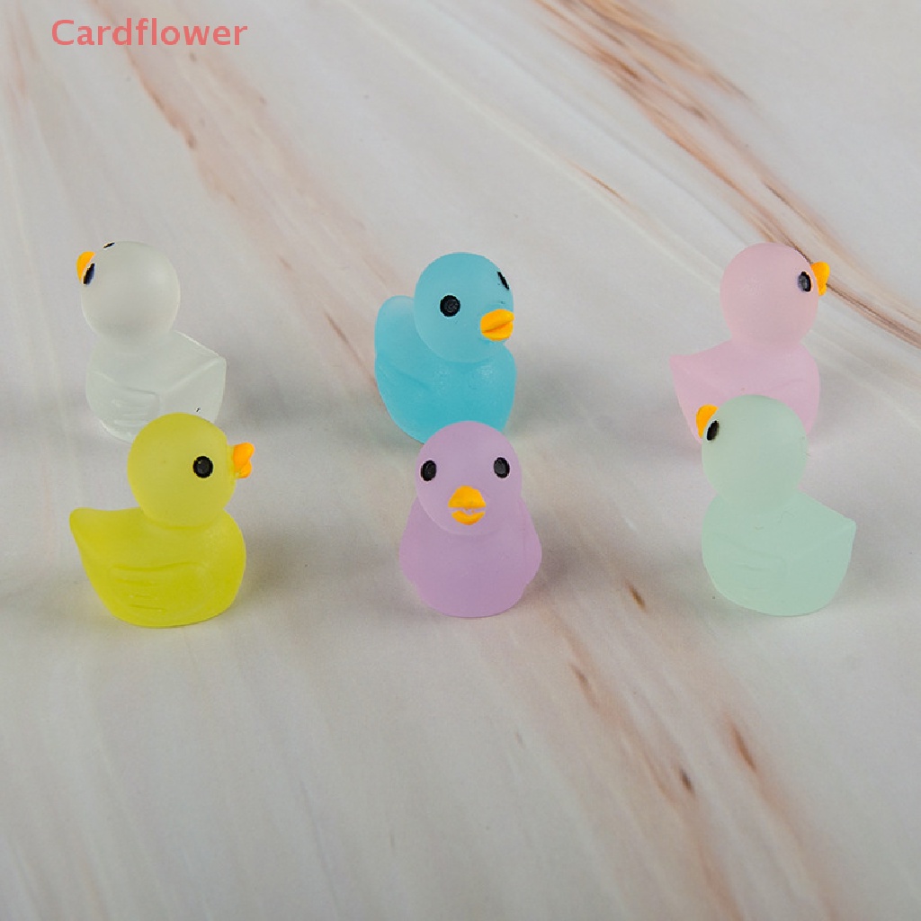 Bộ 10 Tượng Vịt Mini Bằng Nhựa Phát Quang Trang Trí Sân Vườn Mới