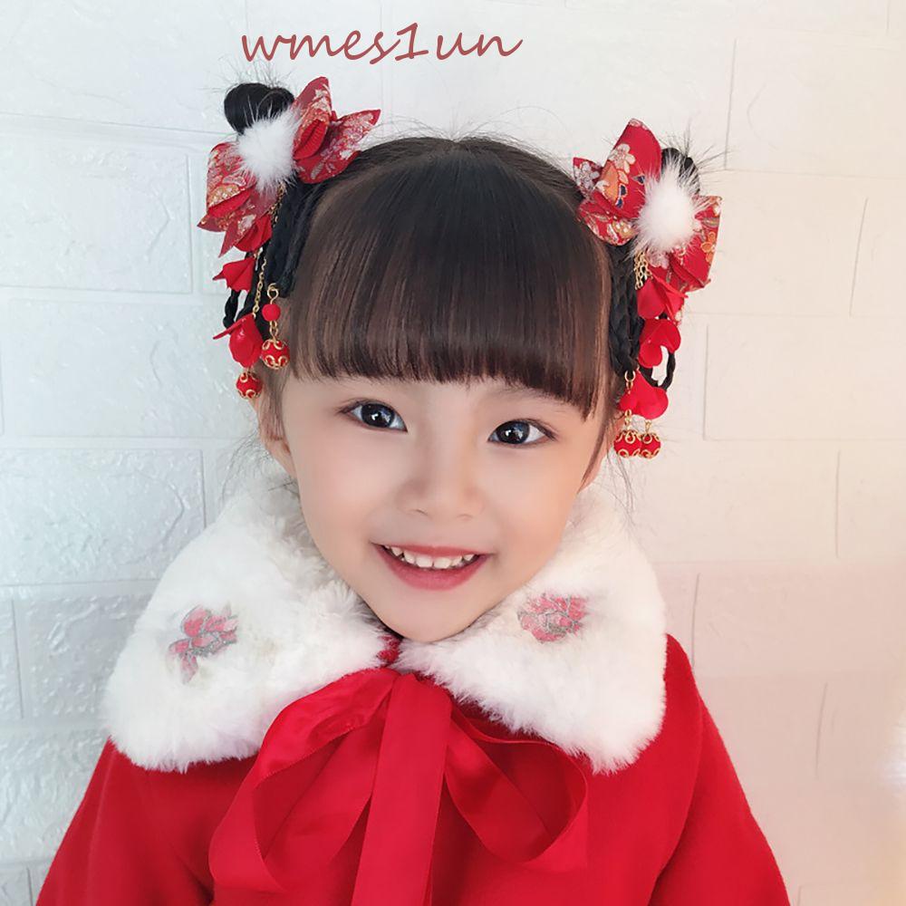 Kẹp Tóc Nơ Phối Tua Rua Phong Cách Năm Mới 15H