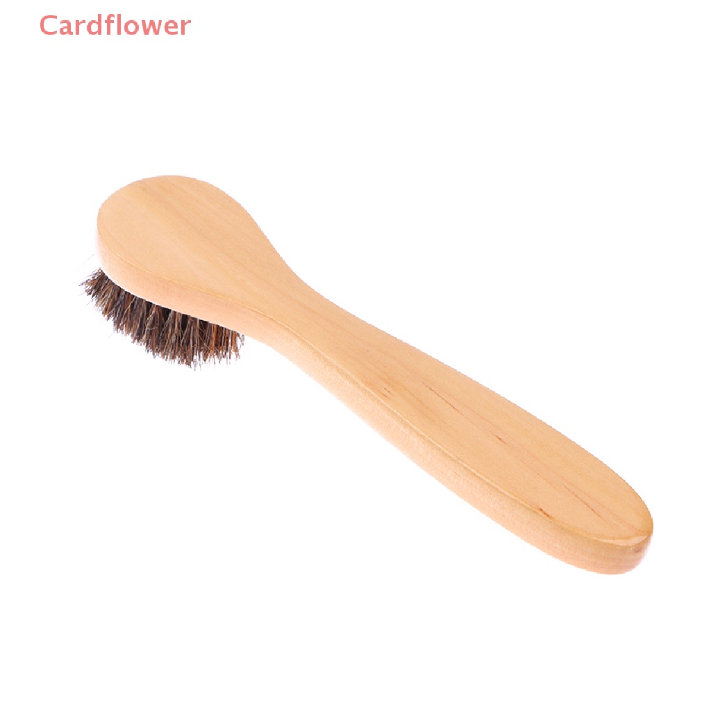 Bàn Chải Lông Ngựa Tay Cầm Dài Đầu Tròn Bằng Gỗ Trơn Mềm Mại Cho Trẻ Em Mới