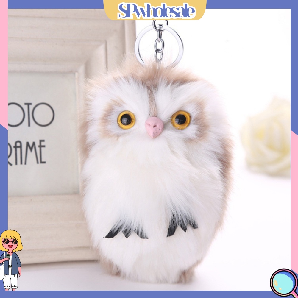 <SPwholesale> Móc Khóa Hình Cú Đính Lông Nhân Tạo Dễ Thương