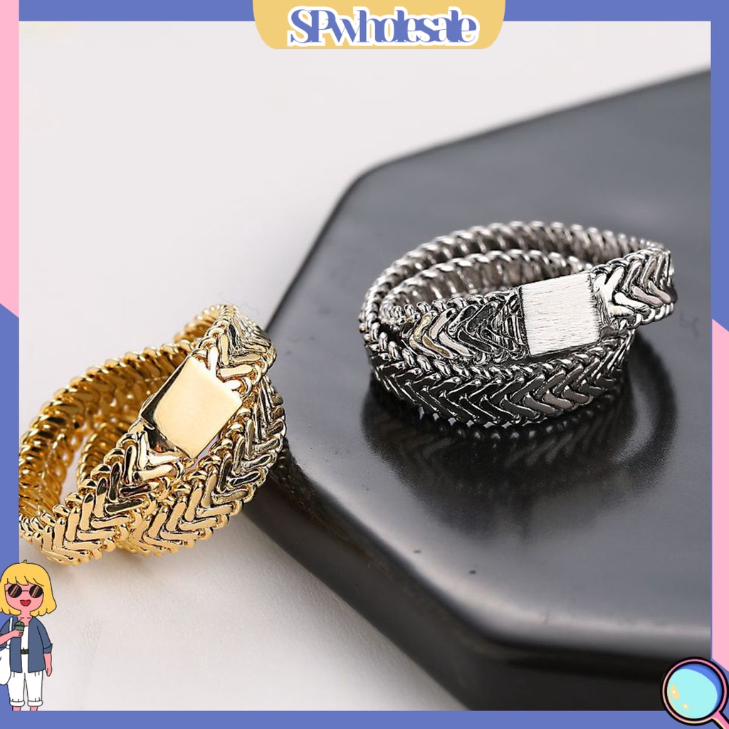 <SPwholesale> Nhẫn Đồng Hai Lớp Xếp Chồng Xương Rắn Đơn Giản
