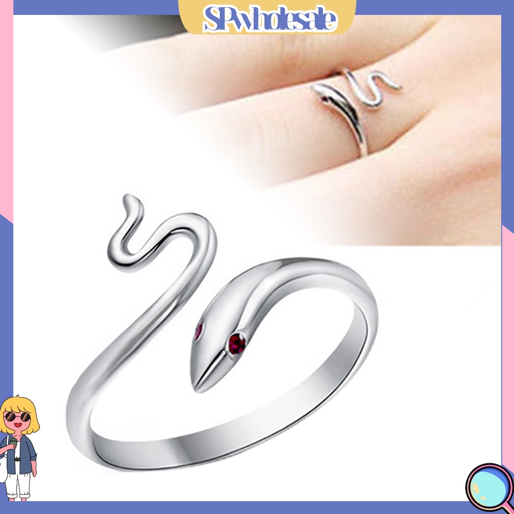 <SPwholesale> Nhẫn Hở Hình Rắn Gợn Sóng Có Thể Điều Chỉnh Kích Cỡ
