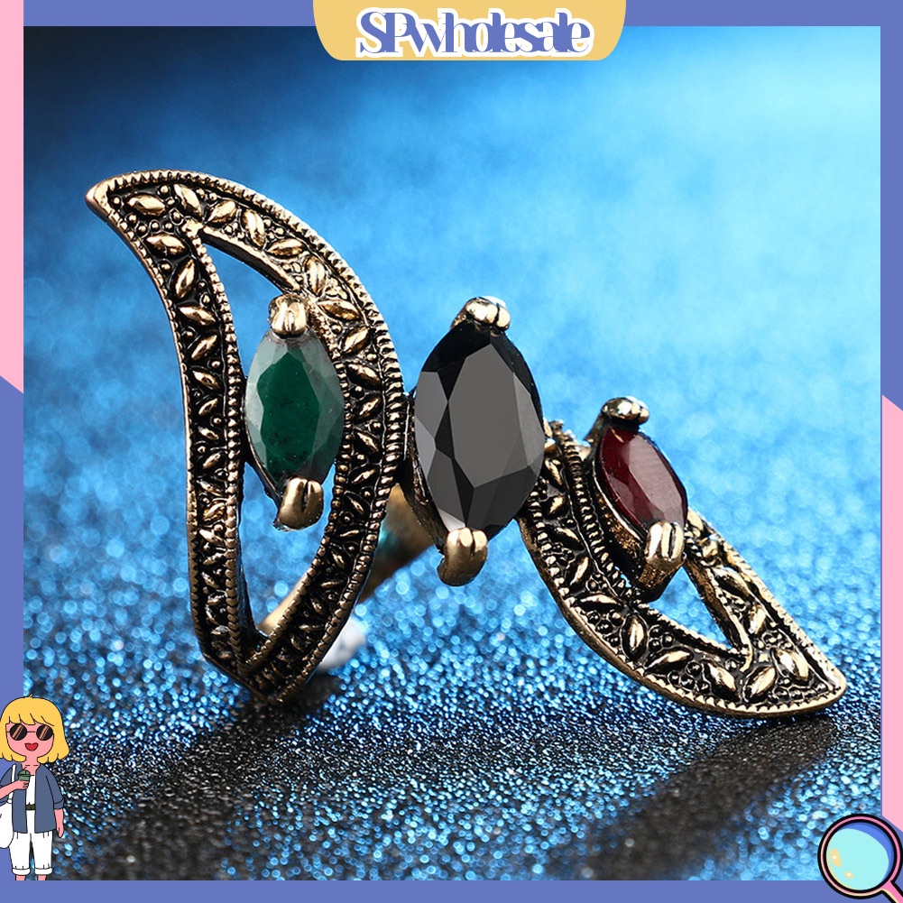 <SPwholesale> Nhẫn Đeo Khớp Ngón Tay Đính Đá Nhiều Màu Sắc Phong Cách Thổ Nhĩ Kỳ