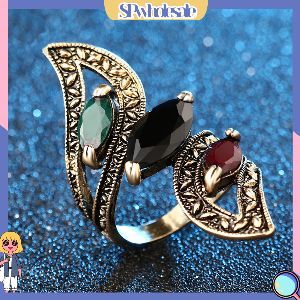 <SPwholesale> Nhẫn Đeo Khớp Ngón Tay Đính Đá Nhiều Màu Sắc Phong Cách Thổ Nhĩ Kỳ