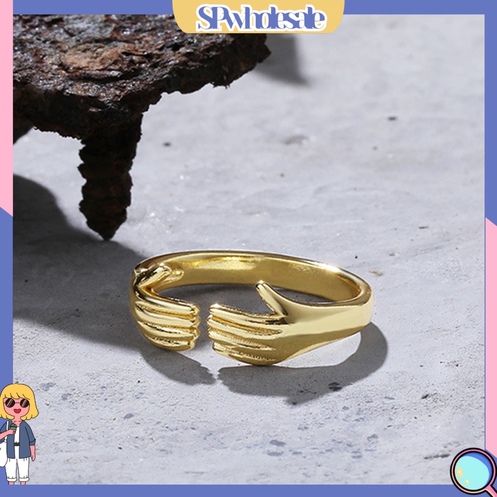 <SPwholesale> Nhẫn Hình Học Mạ Điện Mịn Màng Điều Chỉnh Được Trang Sức Quyến Rũ Cá Tính Retro Dành Cho Nữ