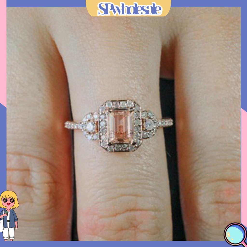 <SPwholesale> Set 2 Nhẫn Hợp Kim Đính Đá Nhân Tạo Thời Trang Dành Cho Nữ