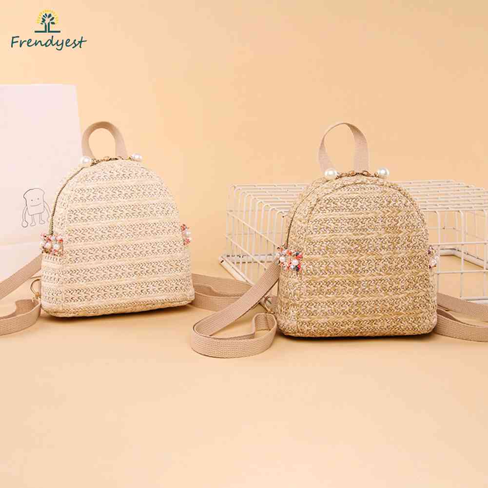 Túi Cói Đeo Chéo Đính Ngọc Trai Thời Trang Dành Cho Nữ