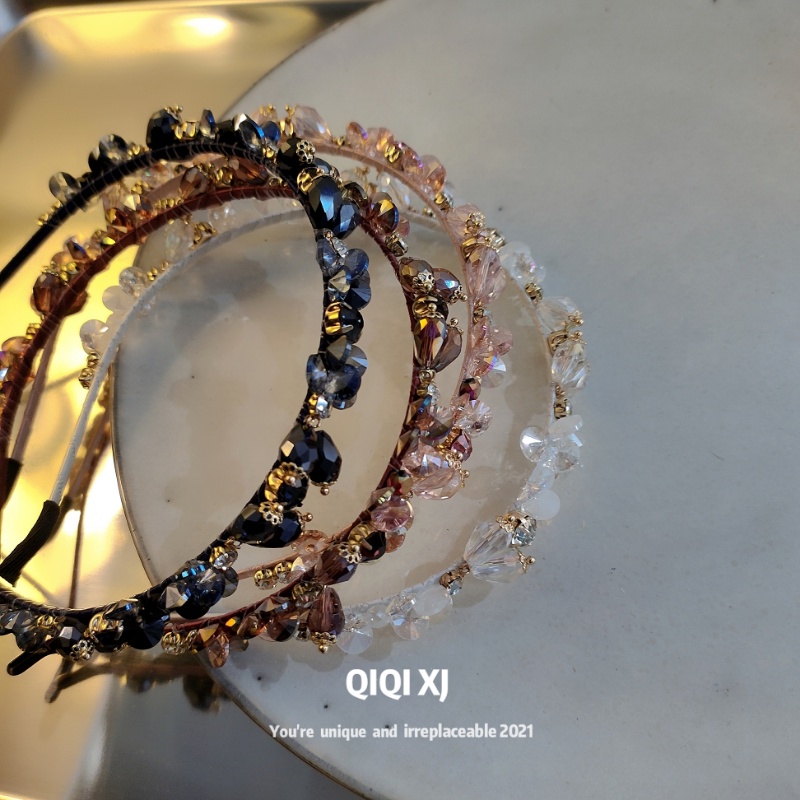 Kẹp Tóc Đính Đá Pha Lê Phong Cách Retro Hàn Quốc Cho Nữ