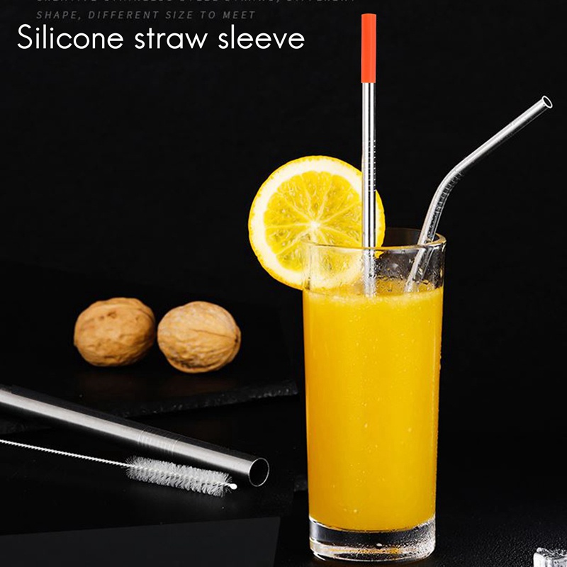 Bộ 10 Ống Hút Silicone Nhiều Màu 0.24inch 6mm