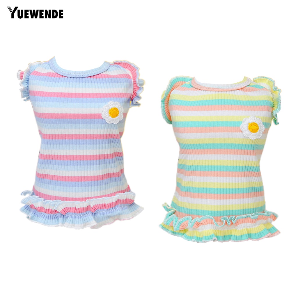 Yue.z Đầm Sát Nách Kẻ Sọc Thoáng Khí Mặc Hàng Ngày Cho Thú Cưng Edge