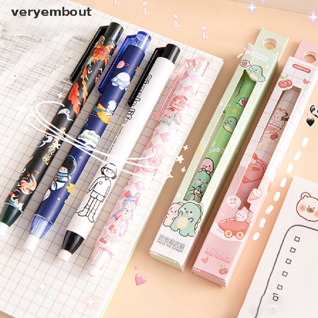 Gôm Tẩy Bút Chì Dạng Nhấn Bằng Cao Su Mềm Hình Hoạt Hình Có Thể Thu Gọn Cho Trẻ Em