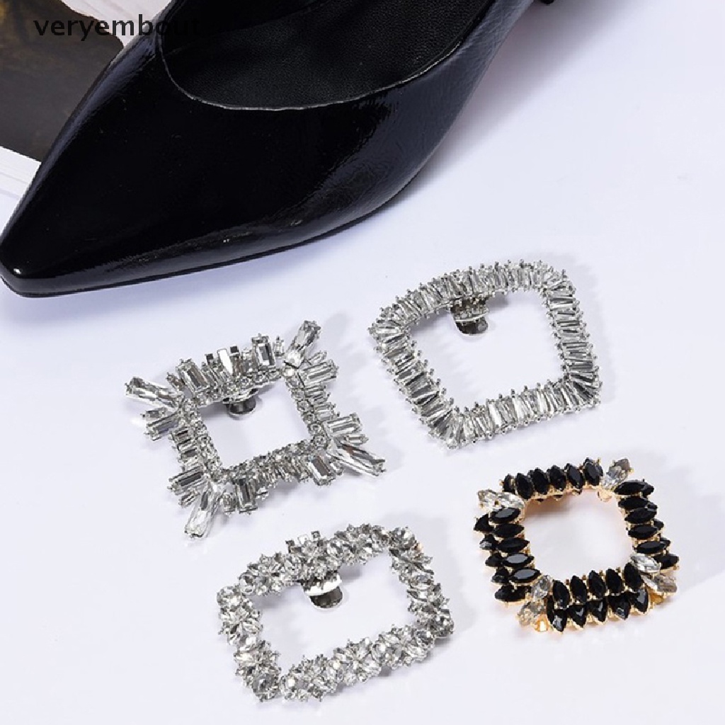 1 Cặp Kẹp Đính Đá Lấp Lánh Trang Trí Giày Cao Gót Cho Cô Dâu