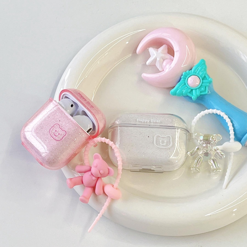 Vỏ Bảo Vệ Hộp Sạc Tai Nghe Airpods 1 2 GEN 3 Pro2 2022 Bằng TPU Mềm Trong Suốt Hình Gấu Hoạt Hình Chống Thất Lạc