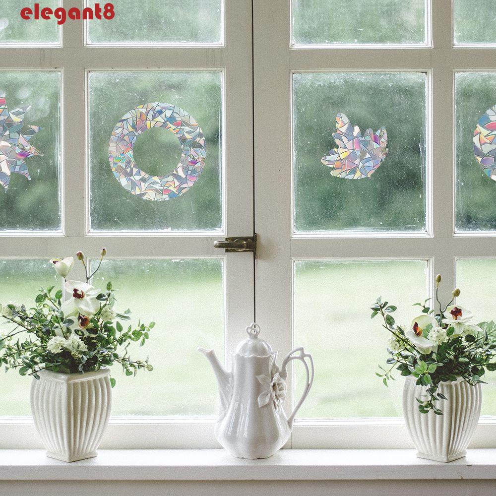 Miếng Dán Cửa Sổ Hiệu Ứng Lăng Kính Tháo Rời Được Hiệu Ứng Phản Quang Cảnh Báo Không Keo Hình Chim Ruồ