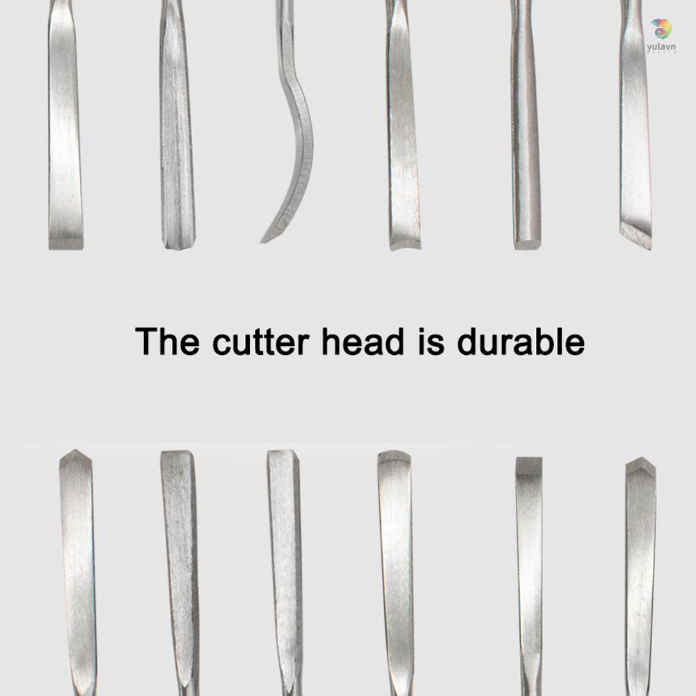 Bộ 12 Dụng Cụ Điêu Khắc Gỗ Đa Năng Kèm Túi Đựng