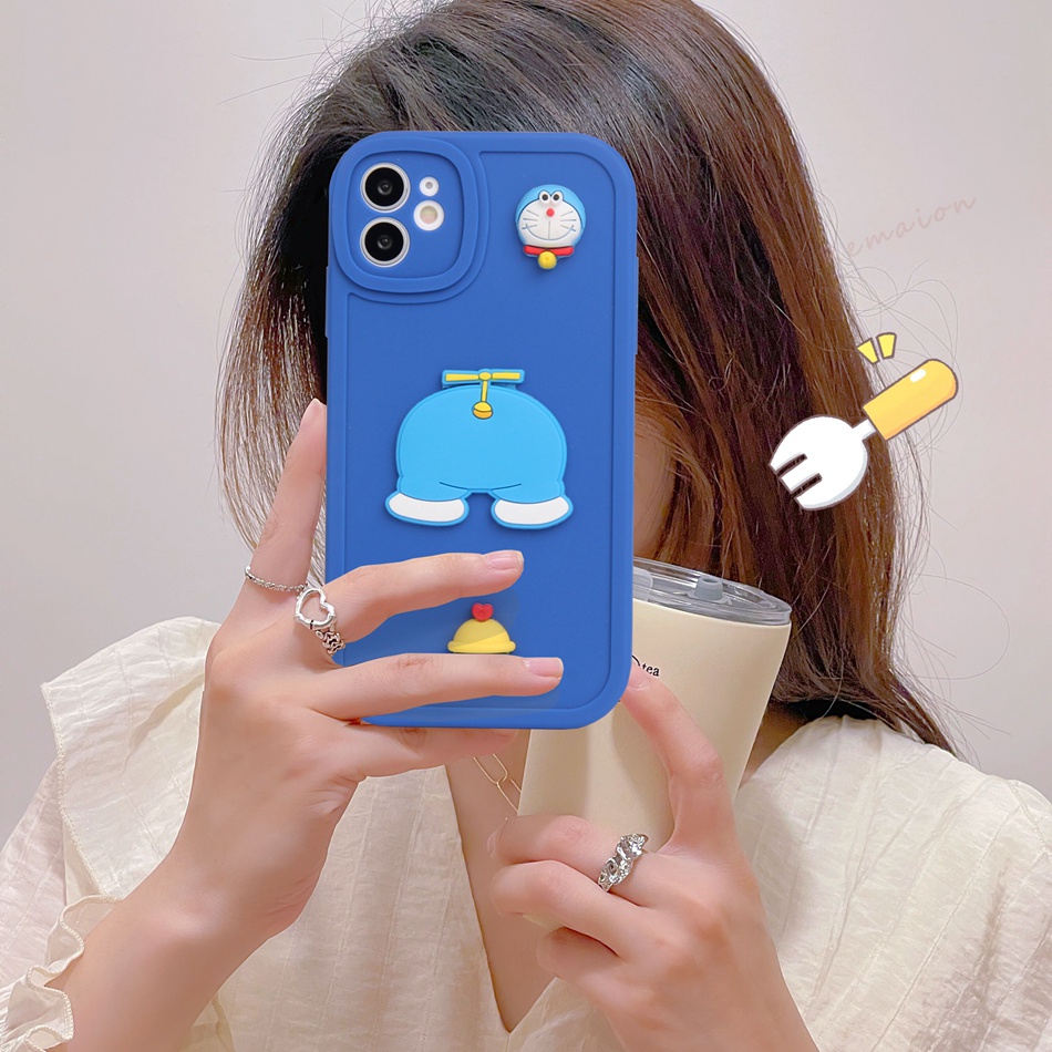 Ốp Điện Thoại Silicone Hoạt Hình Doraemon Cho iPhone 11 12 13 14 Pro MAX + Mini X XR XS MAX 6 S 7 8 + SE 2020 11Pro 12pro 13Pro