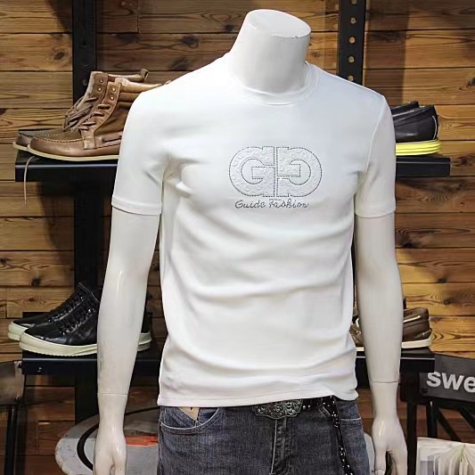 Áo Thun Cotton Tay Ngắn Cổ Tròn Dáng Ôm Thời Trang Mùa Hè 2023 Phong Cách Châu Âu Cho Nam