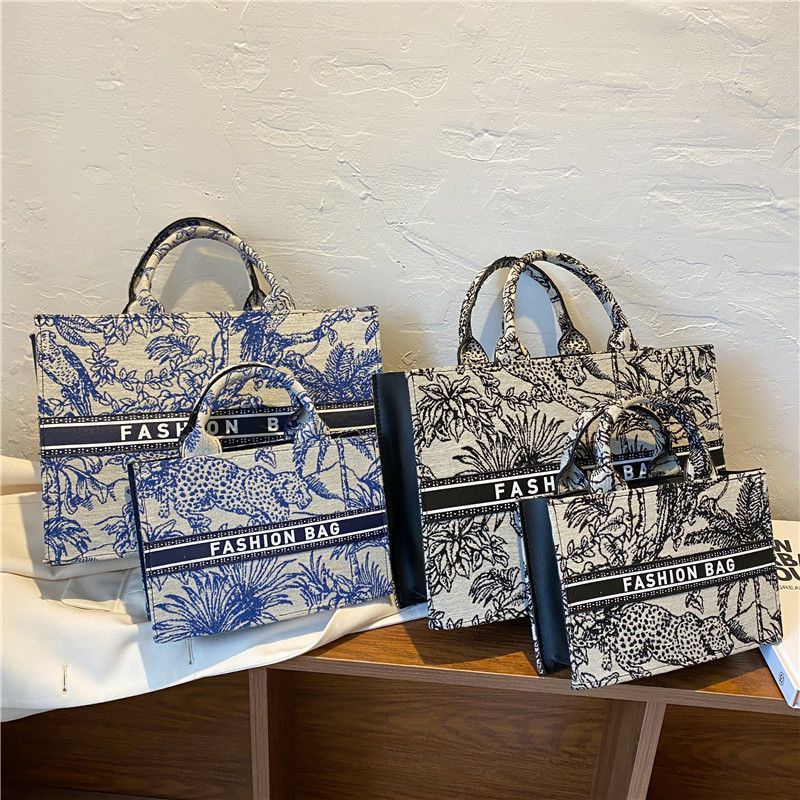 Túi Xách Đeo Vai Sức Chứa Lớn In Họa Tiết Đơn Giản Thời Trang Âu Mỹ Cho Nữ