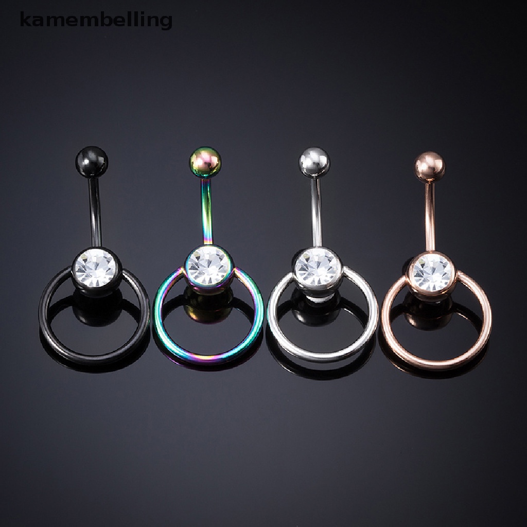 Kamembelling Khuyên Rốn Bằng Thép Không Gỉ Đính Đá Helix