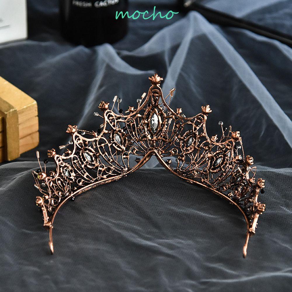 Baroque Baroque Chất Lượng Cao|Vương Miện Cài Tóc Bằng Hợp Kim Màu Đen Phong Cách Retro Cho Nữ|Vương Miện Đội Đầu Kiểu Dáng Dễ Thương Xinh Xắn