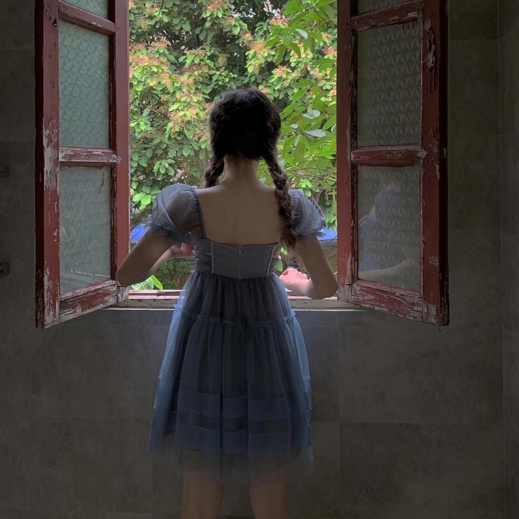 Đầm Voan Hai Dây Dáng Dài Lưng Cao Phong Cách Pháp Thời Trang Mùa Hè Cho Nữ