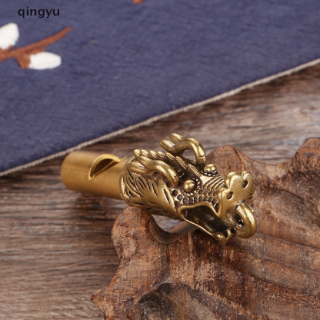 Còi Thổi Trọng Tài Hình Đầu Rồng Handmade Bằng Đồng Thau Kèm Móc Khóa Tiện Dụng