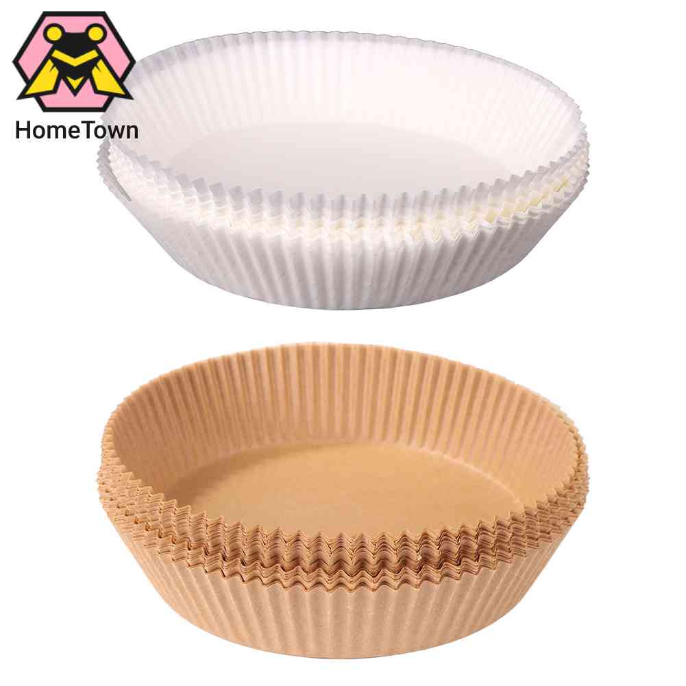 Set 100 / 50 / 30 Giấy Lót Nồi Hấp Bánh Nướng Hình Tròn Bằng Bột Gỗ Dùng Một Lần