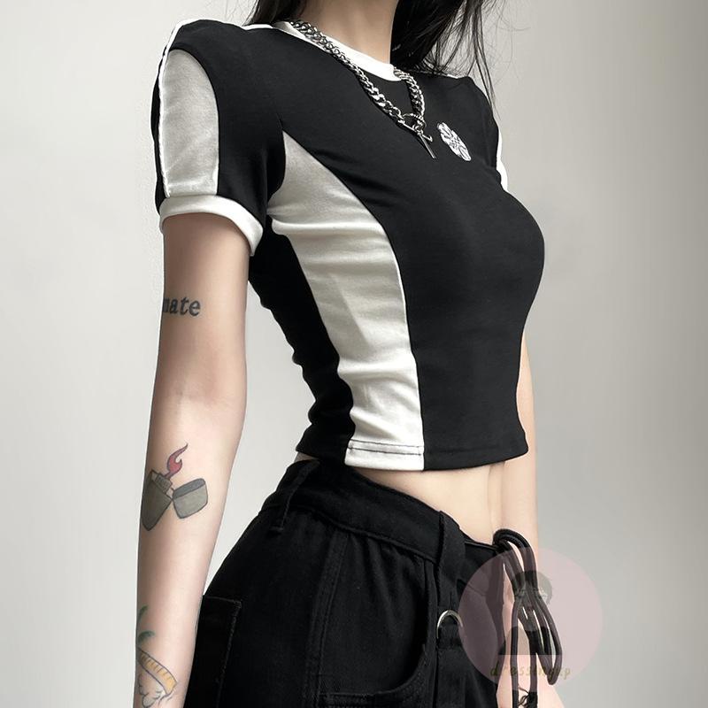 Áo Thun Tay Ngắn Cổ Tròn Màu Sắc Thời Trang Mùa Hè Cho Nữ