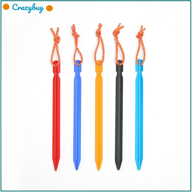 Cr Cọc Dựng Lều Hình Chữ V Ba Mặt Bằng Hợp Kim Nhôm Siêu Nhẹ 23cm (Kèm Dây)