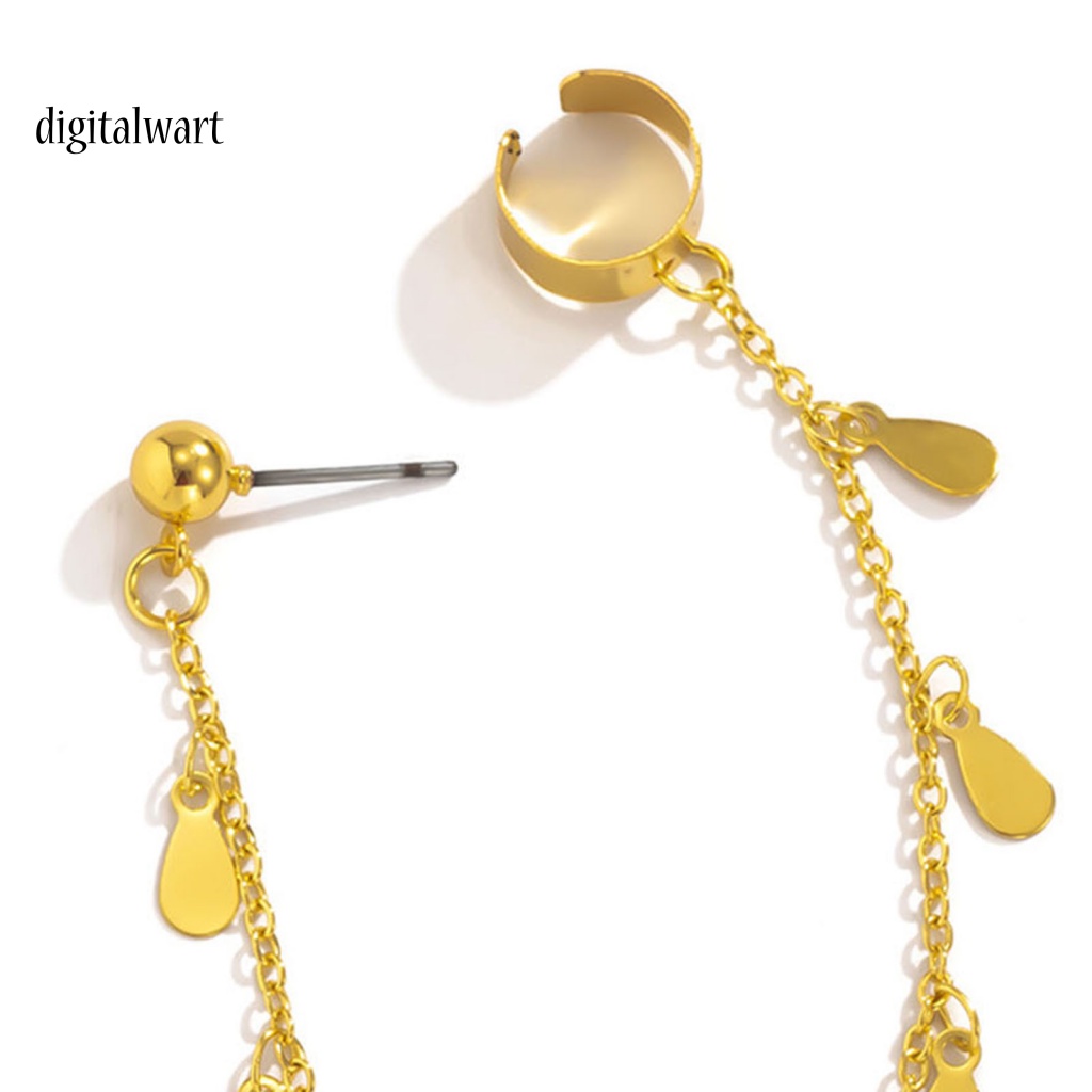 Kỹ Thuật Số| 1 Khuyên Kẹp Vành Tai Mặt Trăng Ngôi Sao Phối Tua Rua Phong Cách Vintage Thanh Lịch Cho Đám Cưới