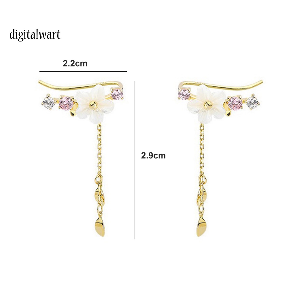 Kỹ Thuật Số| 1 Đôi Bông Tai Hình Hoa / Vỏ Sò Đính Đá Thời Trang Thanh Lịch Dành Cho Nữ