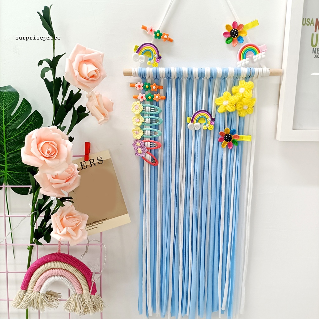 Kẹp Tóc Nơ Vải Mềm Tiết Kiệm Không Gian Màu Cầu Vồng Dành Cho Phòng Trẻ Em