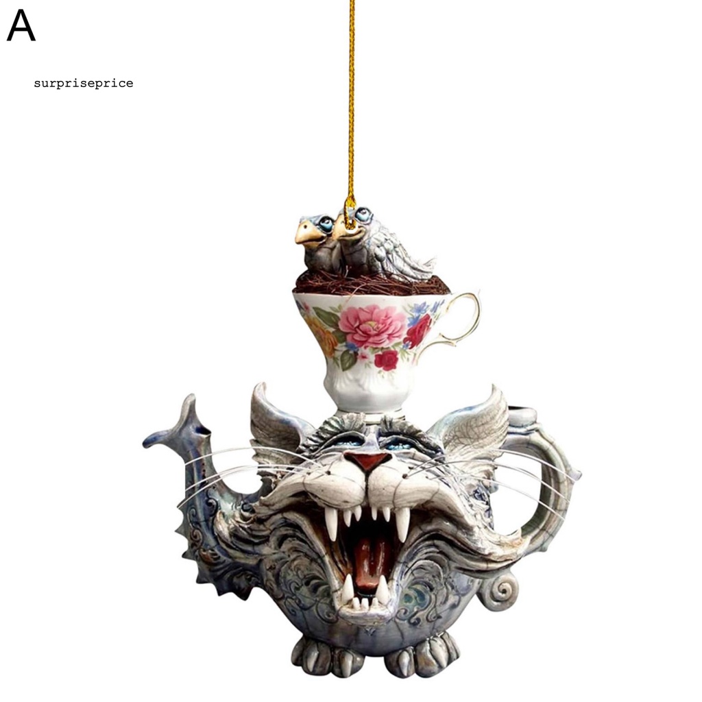 Mặt Dây Chuyền Acrylic Hình Mèo Hoạt Hình Phẳng Trang Trí Xe Hơi