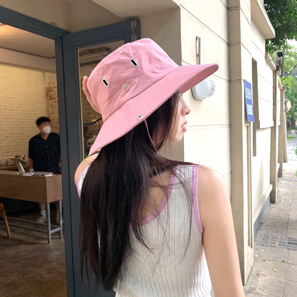 Mũ Cao Bồi Rộng Vành Cột Dây Thời Trang Mùa Hè Độc Đáo Cho Nữ