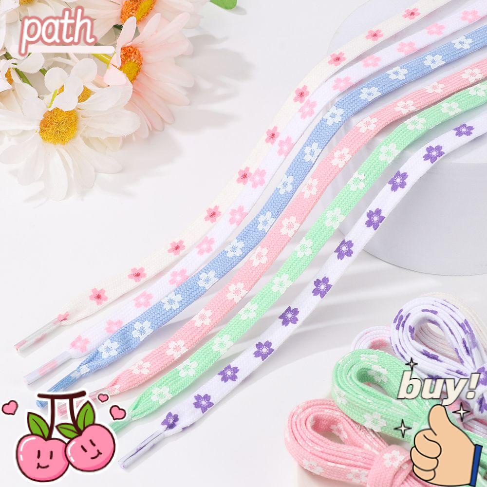 Dây Giày Vải Canvas Cột Dây Họa Tiết Hoa Anh Đào Thời Trang Cho Người Lớn Và Trẻ Em