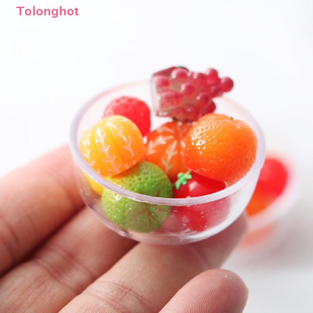 Set 8 Mô Hình Trái Cây Trong Suốt Trang Trí Nhà Búp Bê Tỉ Lệ 1: 12