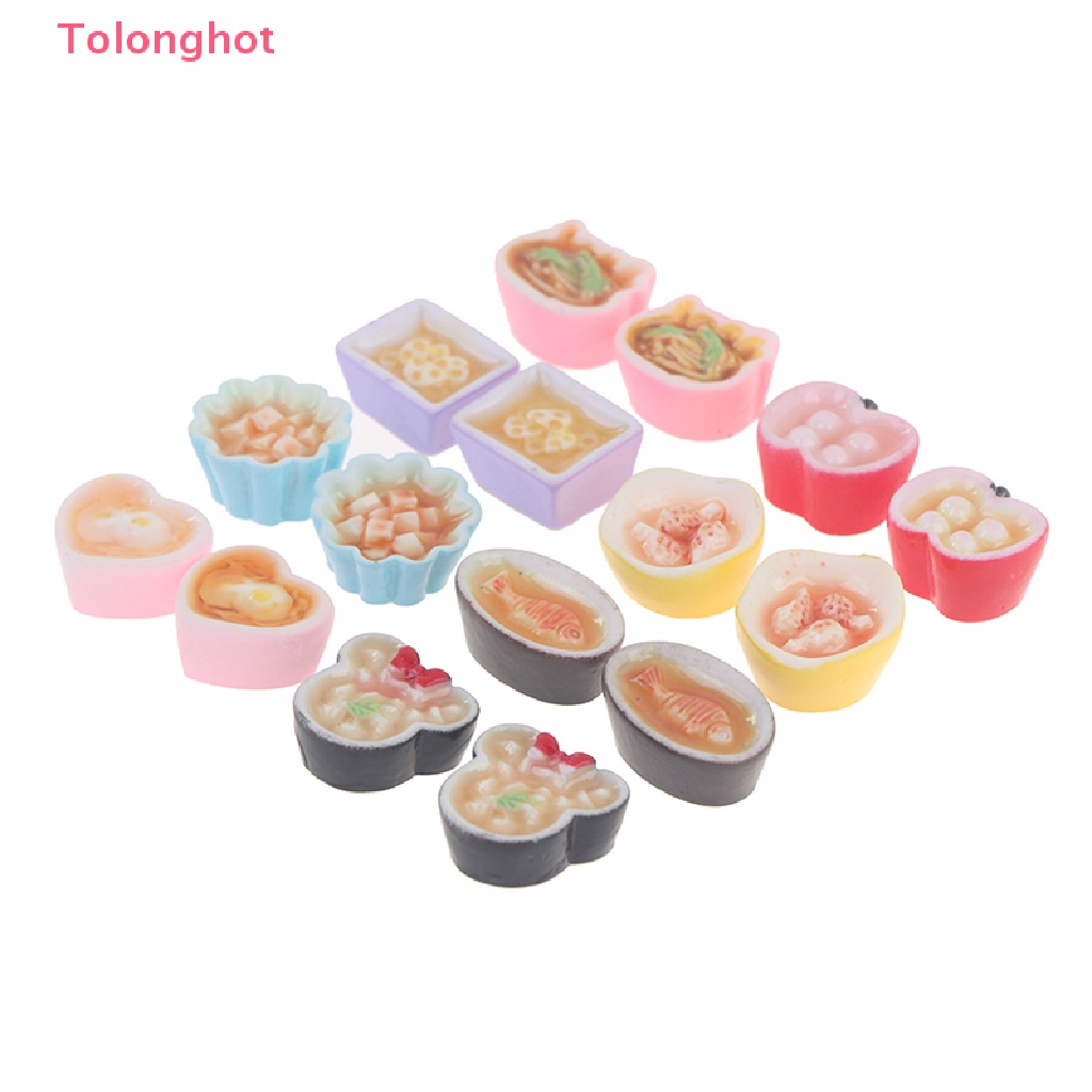 Set 2 Mô Hình Thức Ăn Bằng Nhựa Resin Trang Trí Nhà Búp Bê