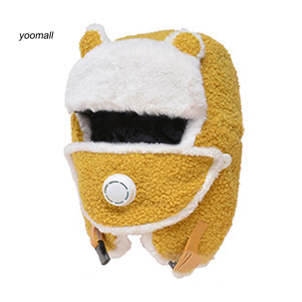 Mũ Lông Cừu Giả Che Mặt Giữ Ấm Chống Gió Mùa Đông Kèm Van Thở