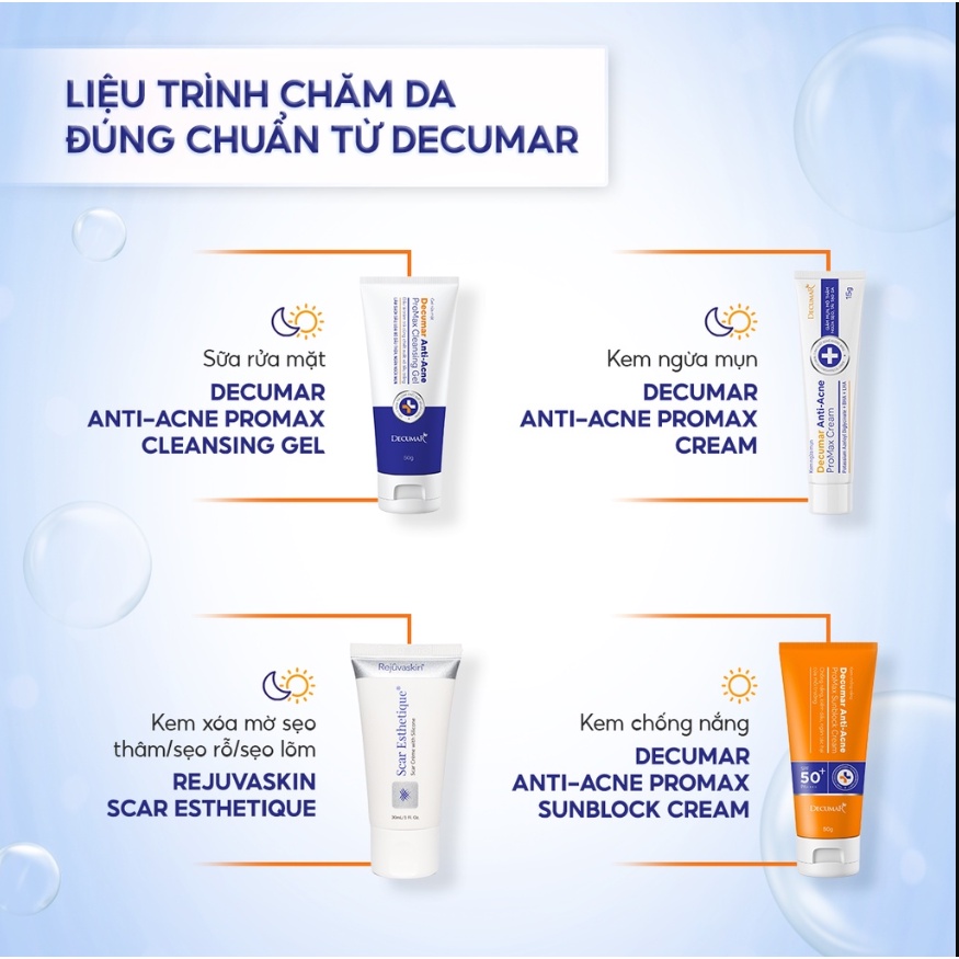 Gel Rửa Mặt Decumar Anti-Acne ProMax Cleansing Ngừa Mụn, Mờ Thâm, Ngừa Sẹo 100g