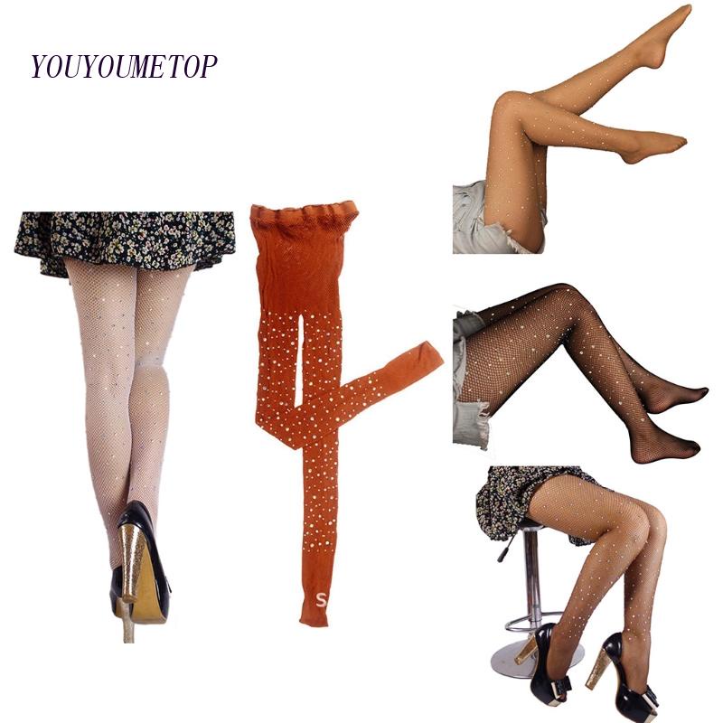 Youyo Quần Tất Lưới Mỏng Đính Kim Cương Giả Khoét Rỗng Gợi Cảm Cho Nữ