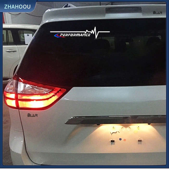 ☃Nhà Cửa☃ 1 Cặp Miếng Dán Trang Trí Cửa Sổ Xe Hơi Họa Tiết Kẻ Sọc In Chữ Độc Đáo