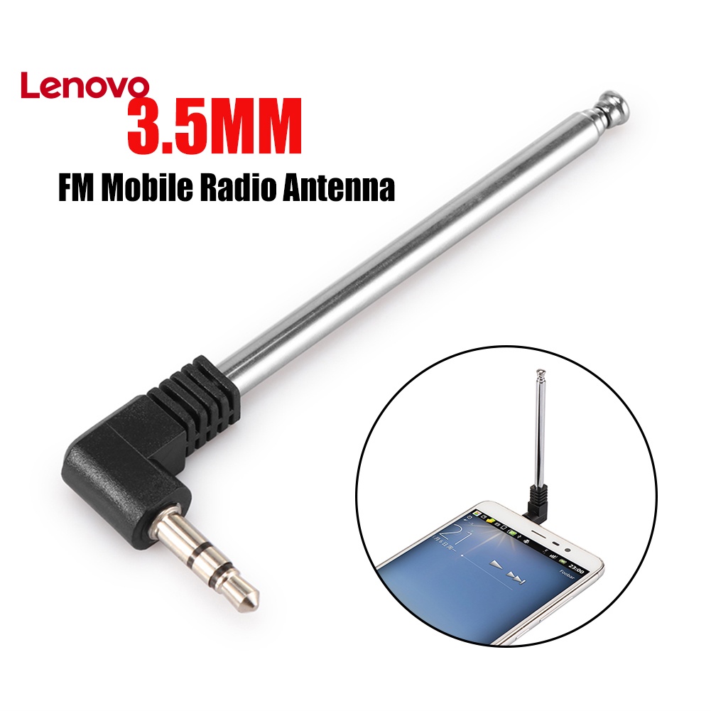 Anten đài FM LENOVO thu gọn phích cắm 3.5mm cho điện thoại xe hơi