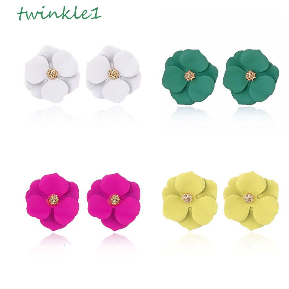 Bông Tai Hình Cánh Hoa Lấp Lánh Dễ Thương Ngọt Ngào Cho Nữ