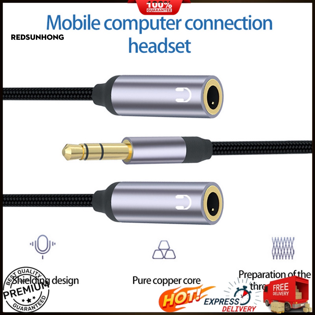 Cáp Chia Chữ Y 2 Trong 1 Giắc Cắm 3.5mm Sang Cổng Cắm 3.5mm Chuyên Dụng Cho Tai Nghe PC