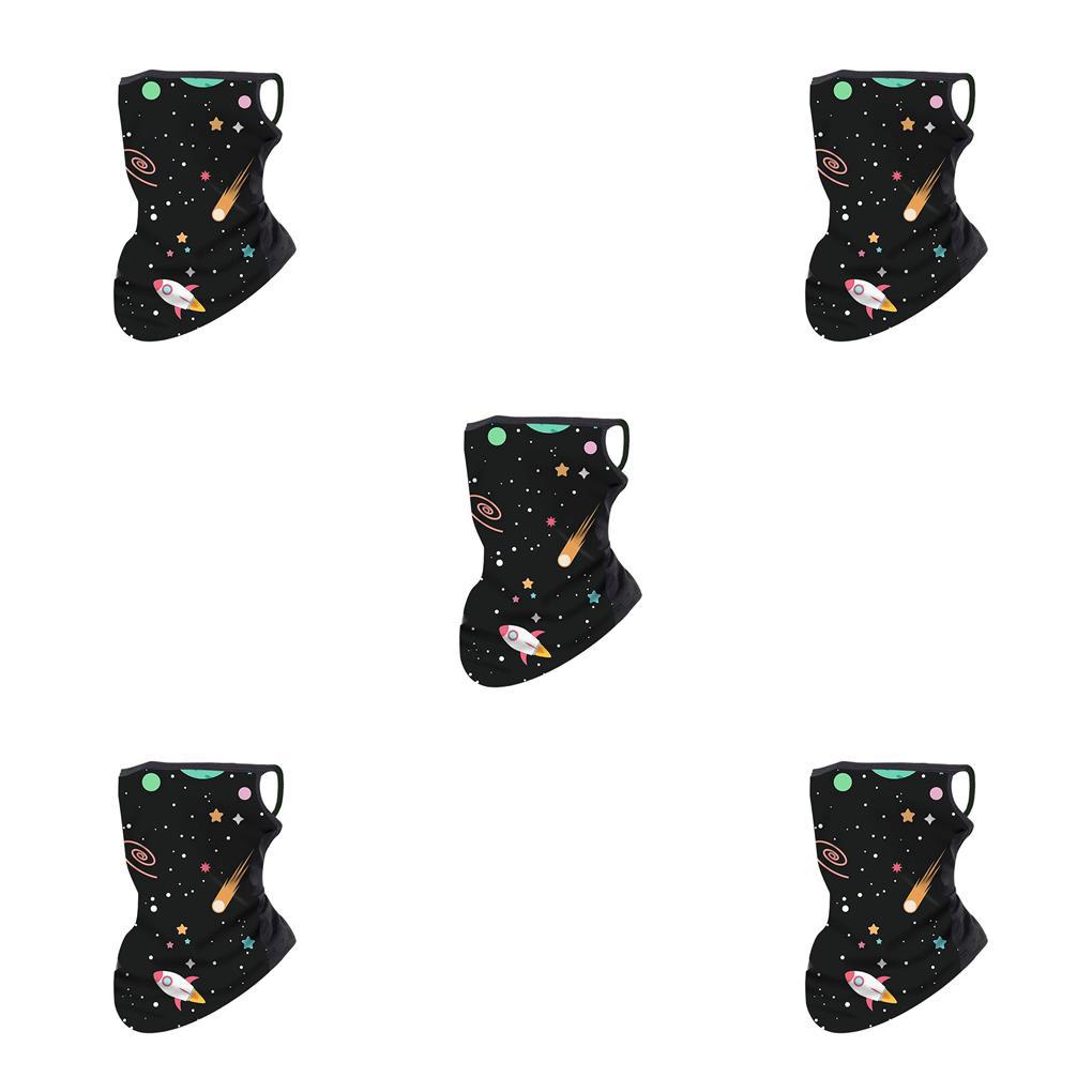 Khăn Choàng Cổ 1 / 2 / 3 / 5 Hình Tam Giác In Kỹ Thuật Số Chống Gió Có Vòng Đeo Tai Cho Bé Chơi Thể Thao Ngoài Trời