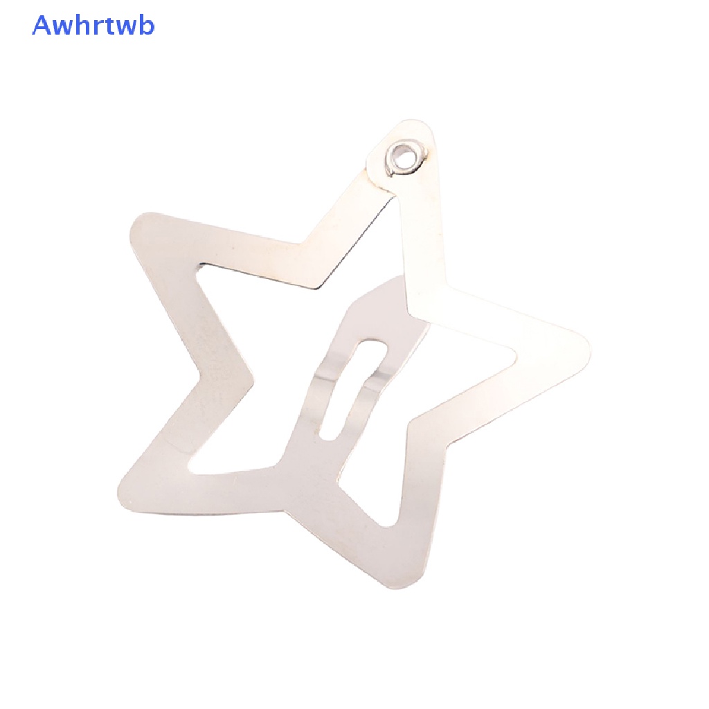 Set 4 Kẹp Tóc Hình Ngôi Sao Màu Bạc Phong Cách Tối Giản Cho Nữ Mới