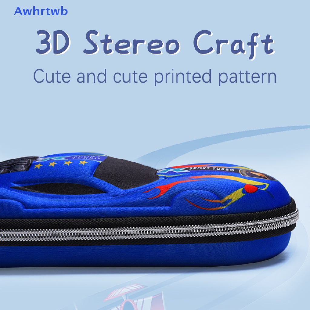 Túi Đựng Bút Bằng EVA Chống Nước Có Khóa Kéo Sức Chứa Lớn Họa Tiết Xe Đua 3D Mới