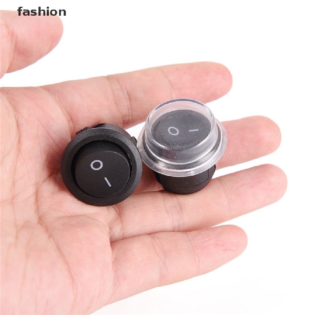 1 cái 2-pin ON-OFF SPST Vòng Dot xe tự động Rocker chuyển đổi công tắc + Vỏ chống thấm nước VN