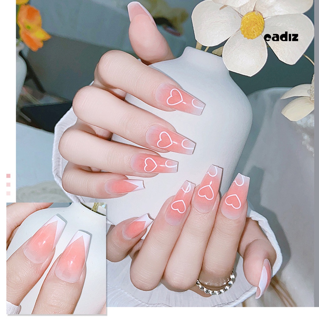 Hộp 24 Móng Tay Giả Hình Chữ T Bằng Nhựa ABS Có Thể Tháo Rời