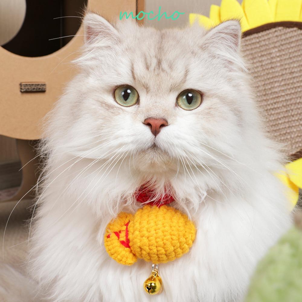 Yếm Len Hình Cá Có Chuông Điều Chỉnh Được Mẫu 2023 Dành Cho Chó Mèo